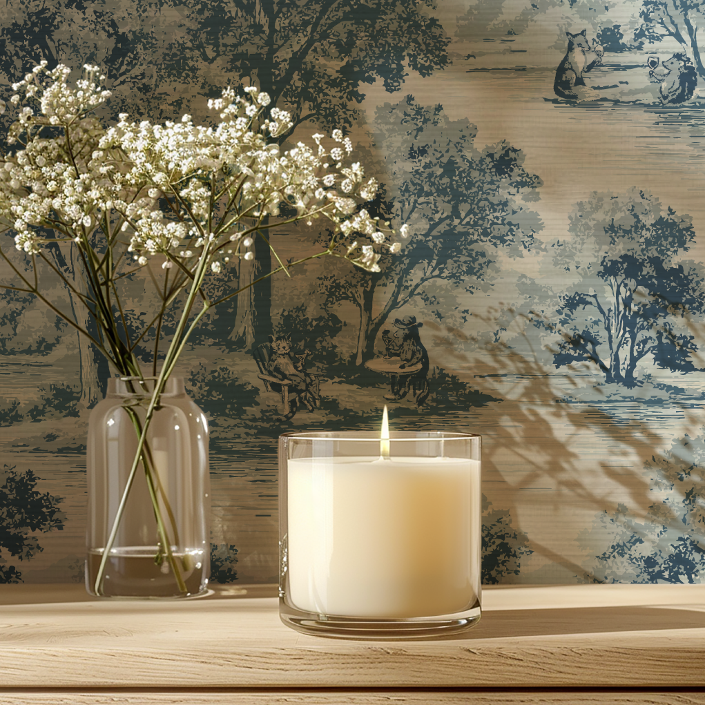 Rum On The Water Scenic Toile Wallpaper