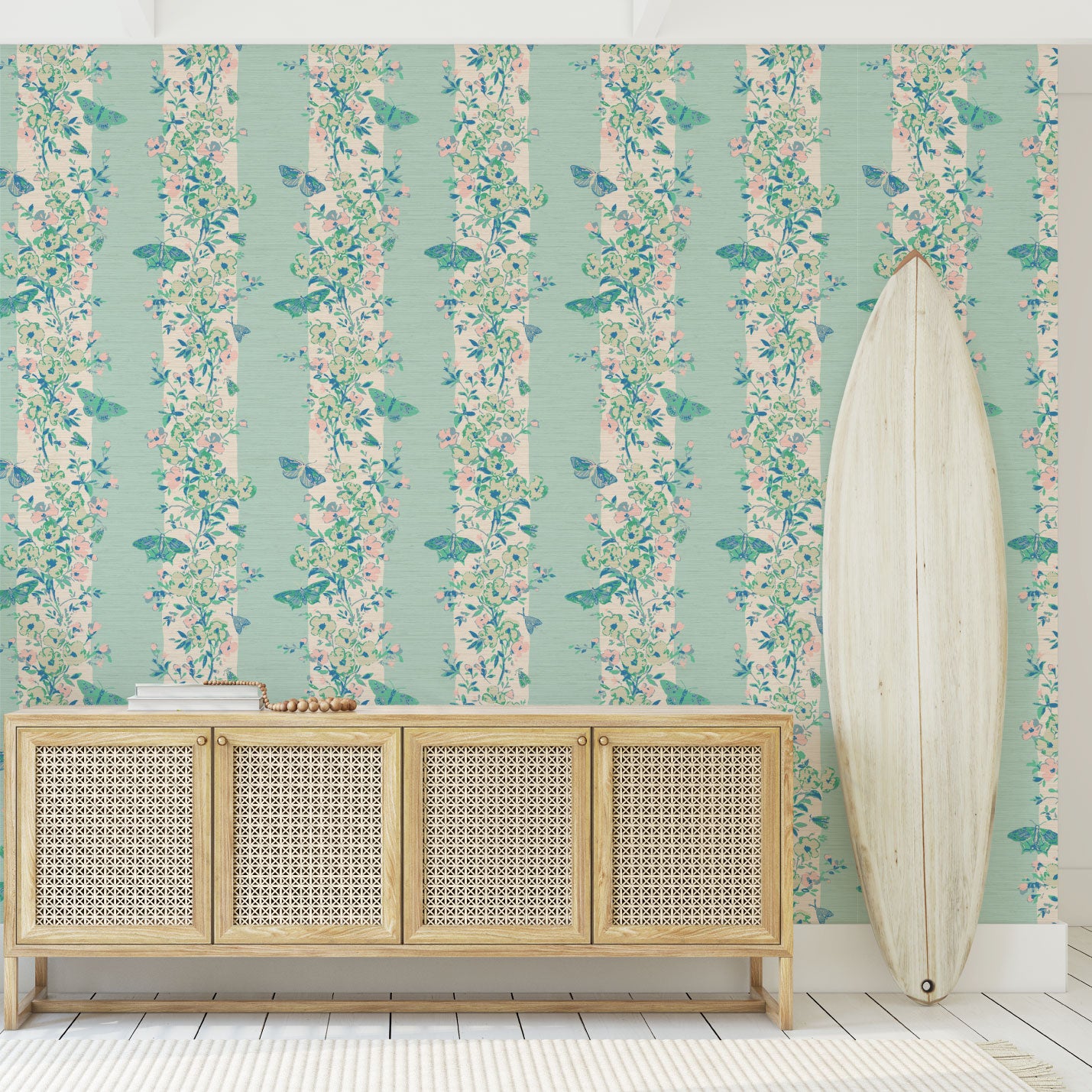 She’s Like the Wind Butterfly Stripe Wallpaper