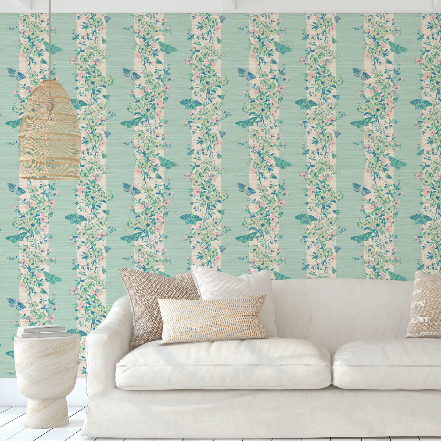 She’s Like the Wind Butterfly Stripe Wallpaper