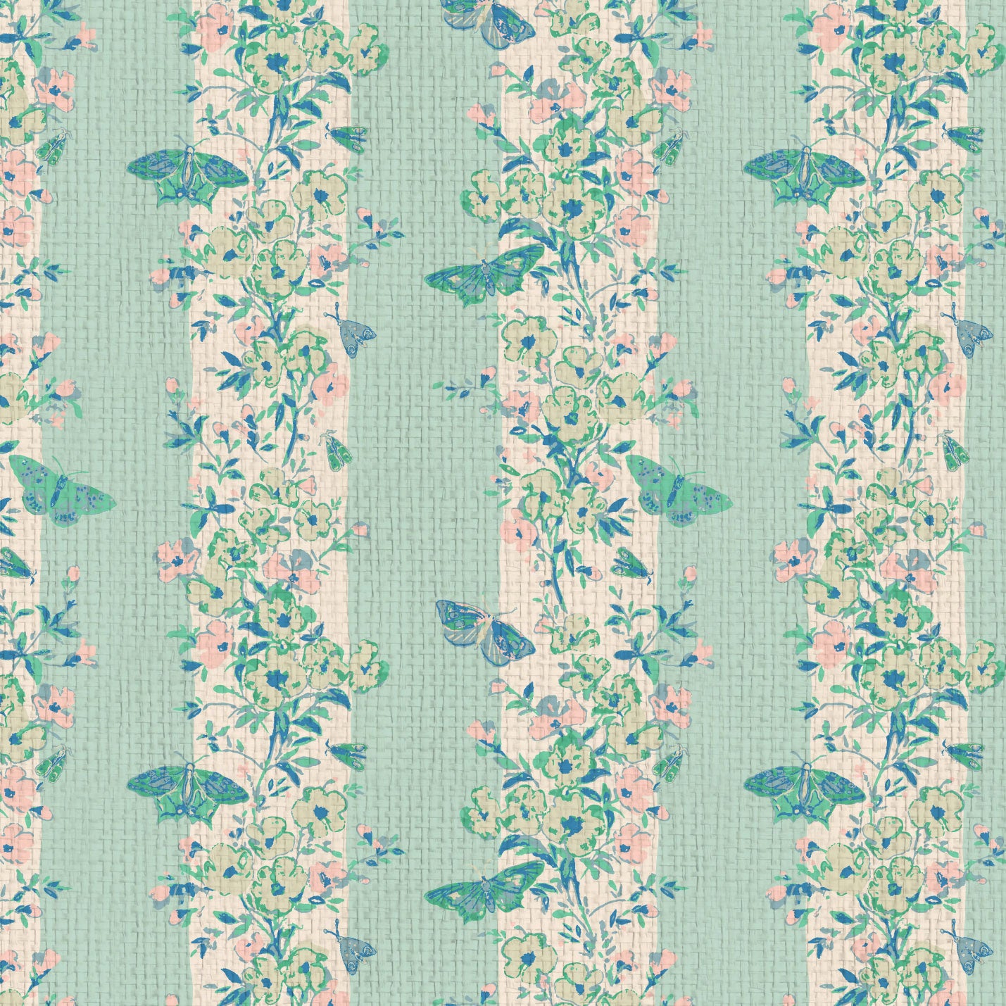 She’s Like the Wind Butterfly Stripe Wallpaper