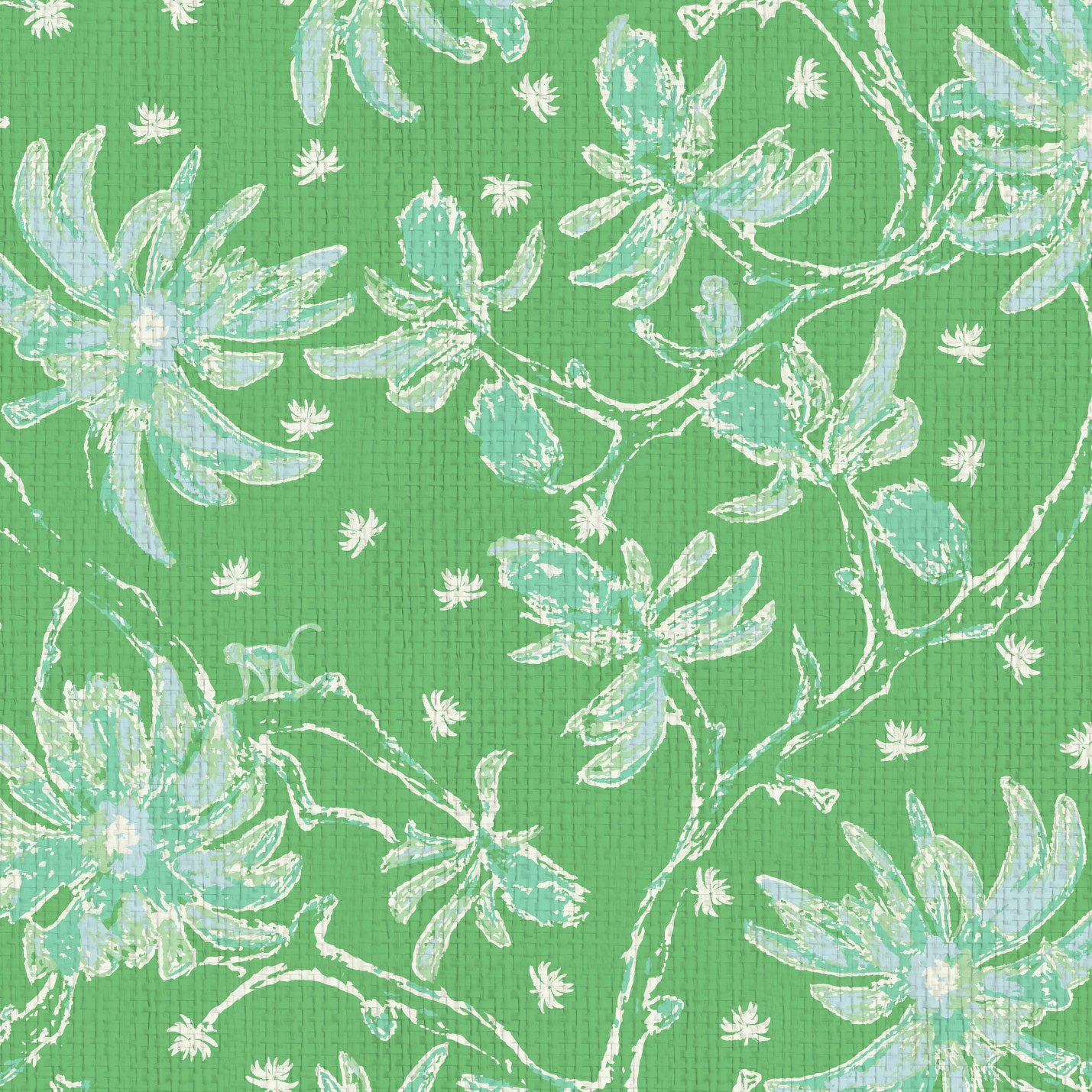 Shock the Monkey Chinoiserie Botanical Wallpaper
