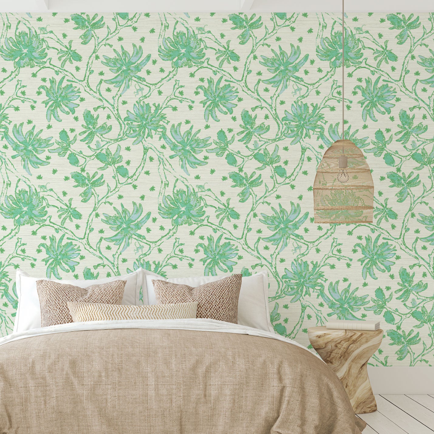 Shock the Monkey Chinoiserie Botanical Wallpaper