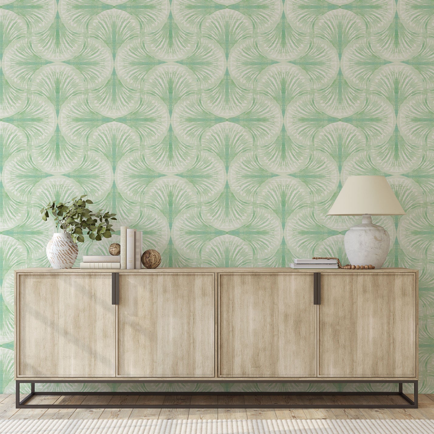 South Beach Watercolor Seashell Wallpaper by Little Blue Designs