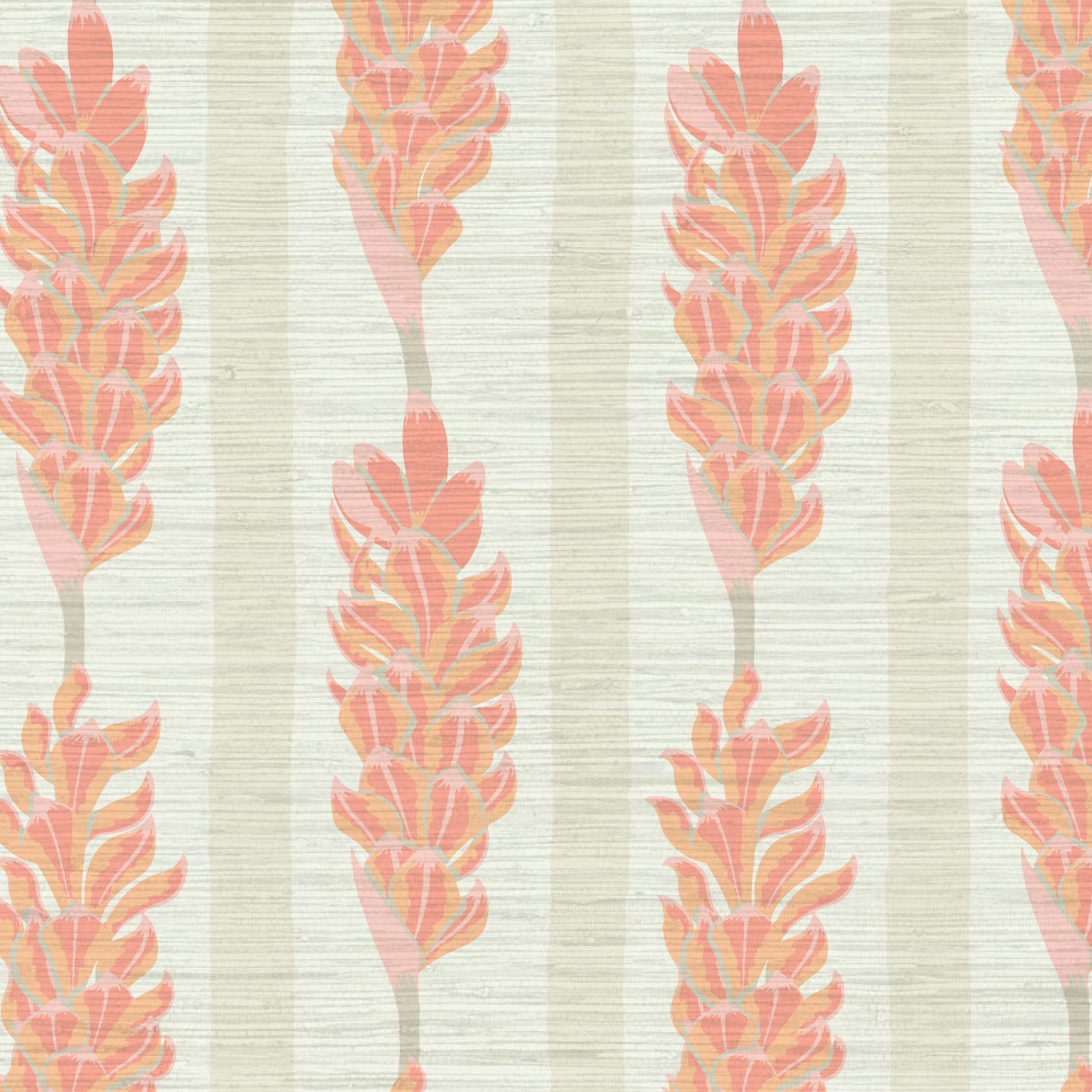 Summer Lovin' Floral Stripe Wallpaper Wallpaper