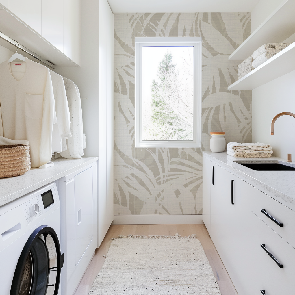 Surfin' Safari Oversized Tonal Palm Leaves Wallpaper