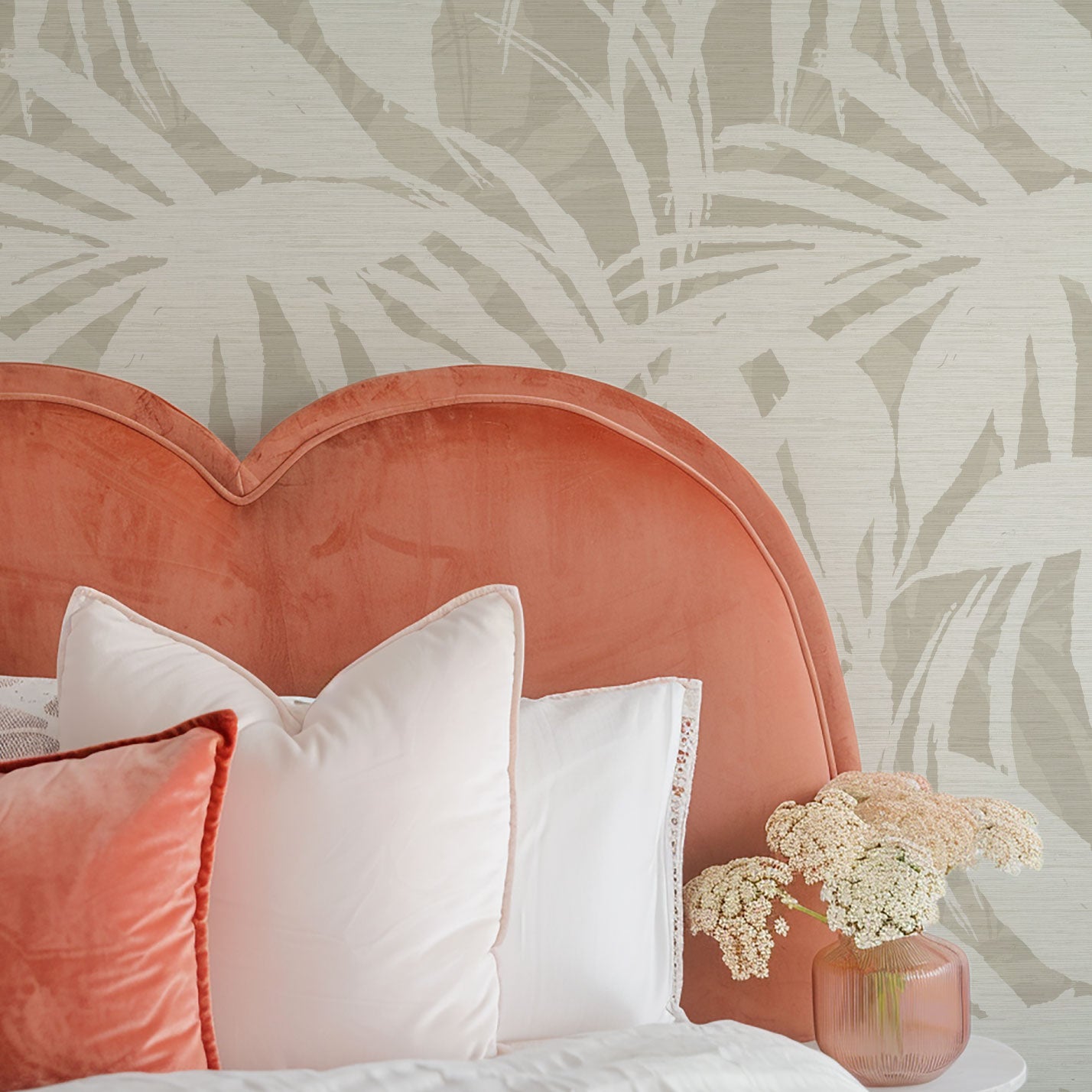 Surfin' Safari Oversized Tonal Palm Leaves Wallpaper