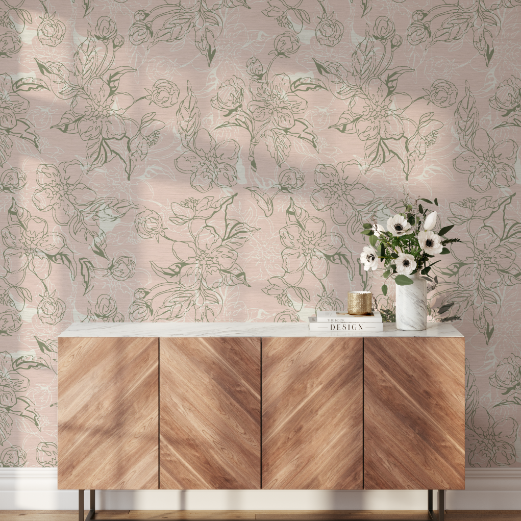 The Thin Line Floral Wallpaper