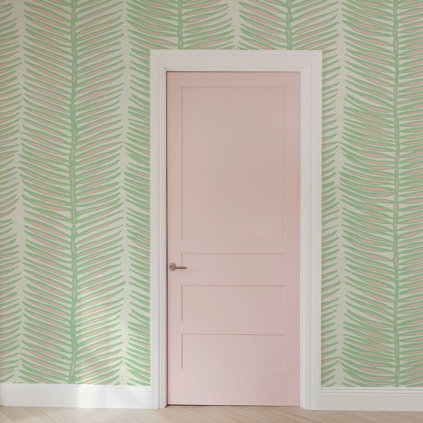 Tickets to Paradise Palm Leaf Stripe Wallpaper