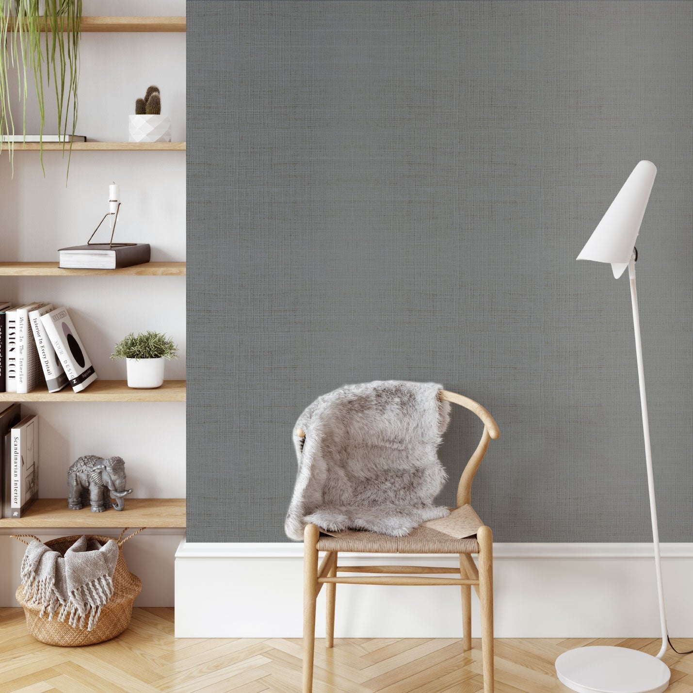 silver metallic paper fused together with dyed silver metallic eco friendly sisal wall covering, this high-quality and non-toxic paper gives a modern but natural aesthetic for any contemporary space Sustainable Interior Design Bold Custom Tailor-made Retro chic Tropical Jungle Coastal Garden Seaside Coastal Seashore Waterfront Vacation home styling Retreat Relaxed beach vibes Beach cottage Shoreline Oceanfront