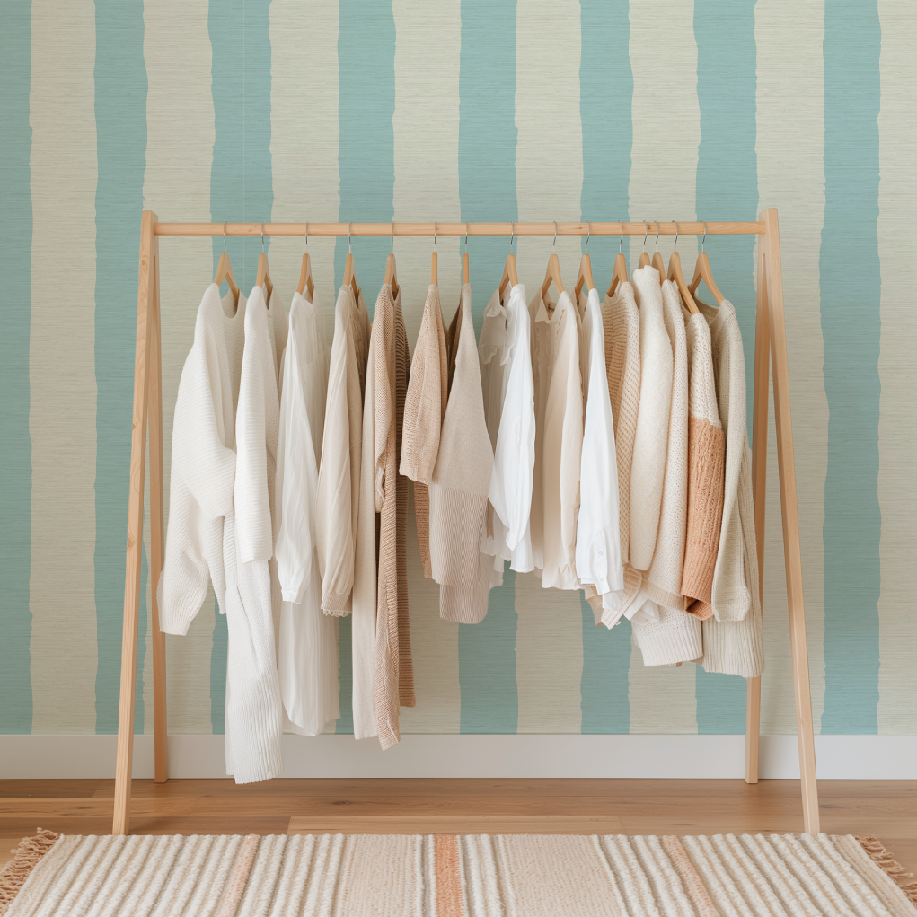 Under the Boardwalk Cabana Stripe Wallpaper