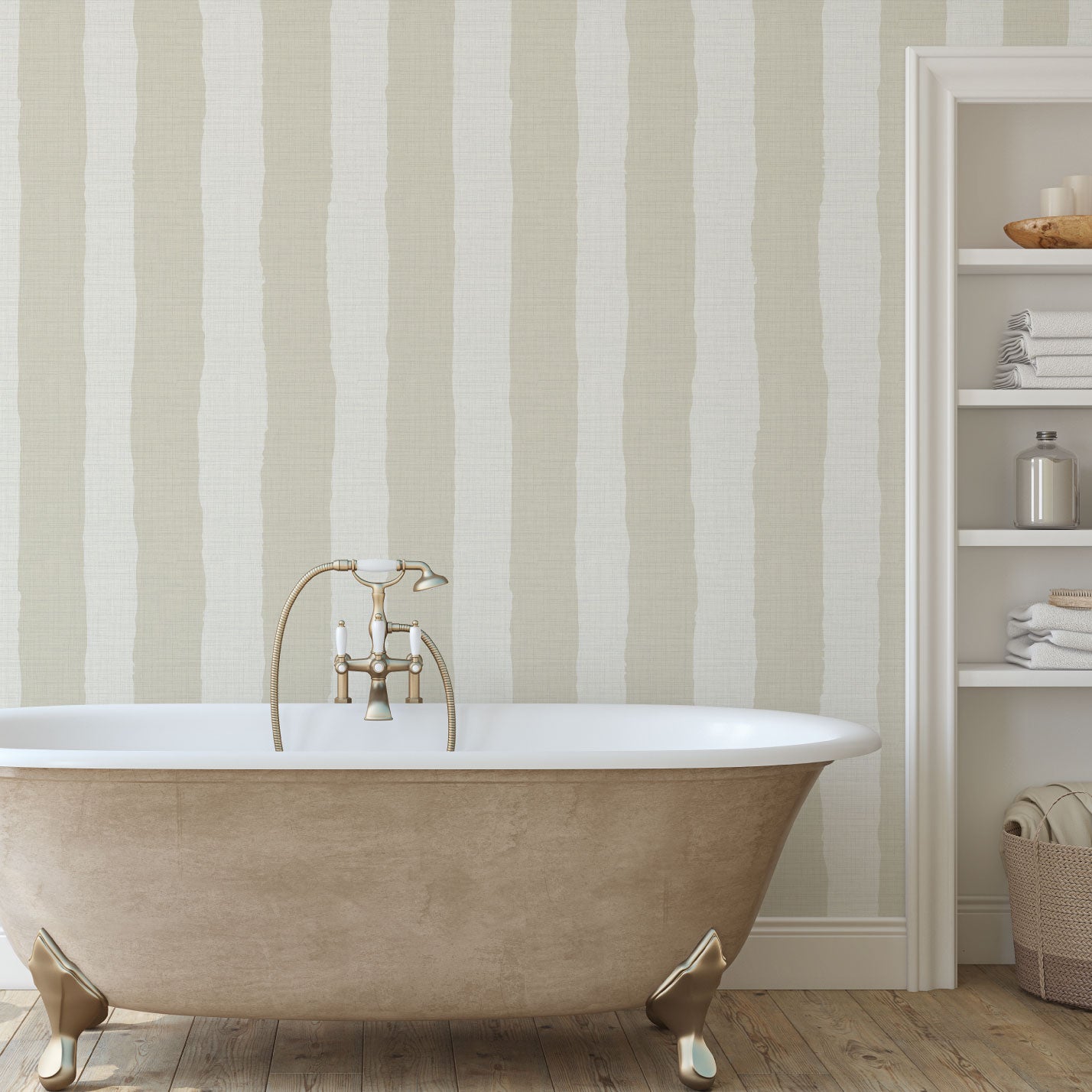 Under the Boardwalk Cabana Stripe Wallpaper