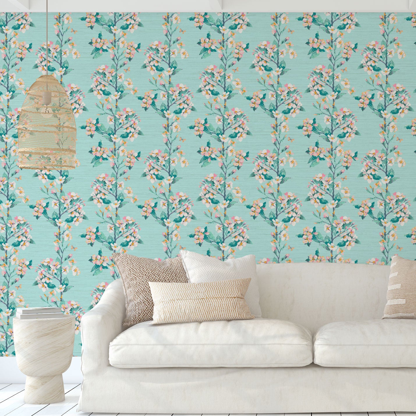 Wanna Be Adored Floral Stripe Wallpaper