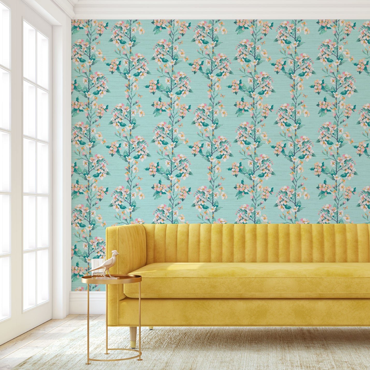 Wanna Be Adored Floral Stripe Wallpaper