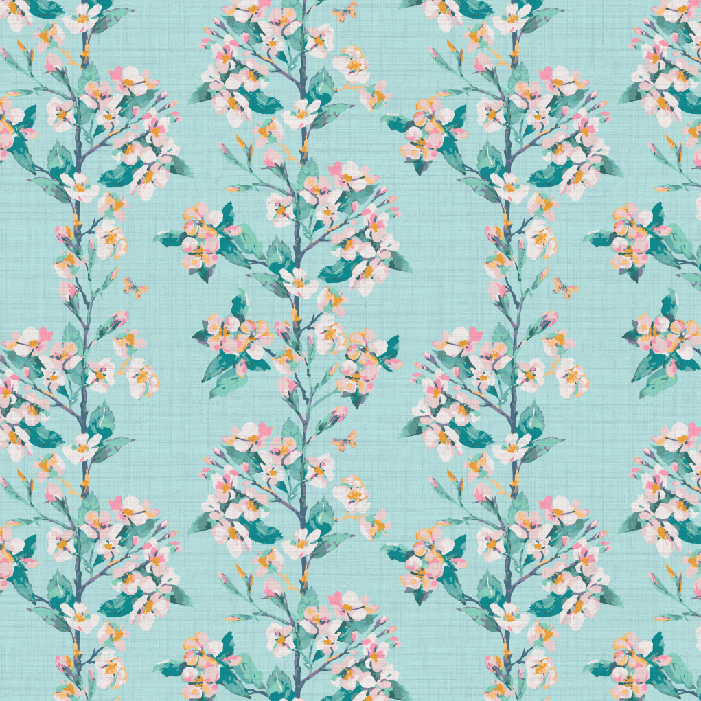 Wanna Be Adored Floral Stripe Wallpaper