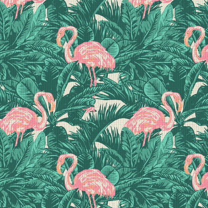 A Flamingo Made Me Do It Palm Leaf Wallpaper