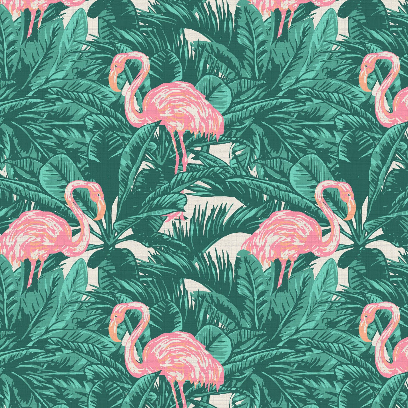 A Flamingo Made Me Do It Palm Leaf Wallpaper
