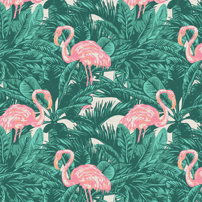 A Flamingo Made Me Do It Palm Leaf Wallpaper