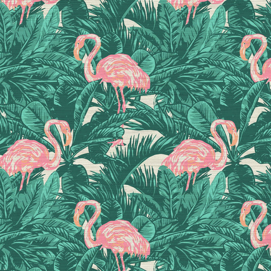 wallpaper Natural Textured Eco-Friendly Non-toxic High-quality Sustainable Interior Design Bold Custom Tailor-made Retro chic Grand millennial Maximalism Traditional Dopamine decor Tropical Jungle Coastal Garden Seaside Seashore Waterfront Retreat Relaxed beach vibes Beach cottage Shoreline Oceanfront Nautical Cabana preppy flamingo pink palm leaf green grass cloth