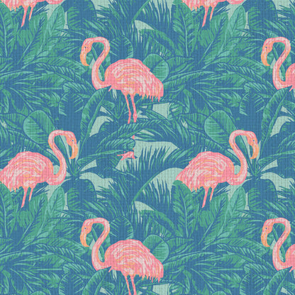 A Flamingo Made Me Do It Palm Leaf Wallpaper
