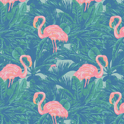 A Flamingo Made Me Do It Palm Leaf Wallpaper