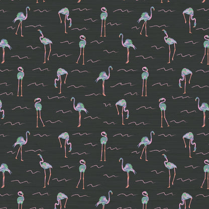 Grasscloth wallpaper Natural Textured Eco-Friendly Non-toxic High-quality Sustainable Interior Design Bold Custom Tailor-made Retro chic Grandmillennial Maximalism Traditional Dopamine decorTropical Jungle Coastal Garden Seaside Seashore Waterfront Vacation home styling Retreat Relaxed beach vibes Beach cottage Shoreline Oceanfront flamingo animal bird kid girl nursery black charcoal neon pink
