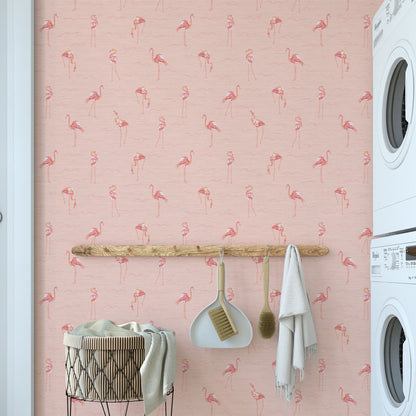 A Flock of Flamingos Wallpaper