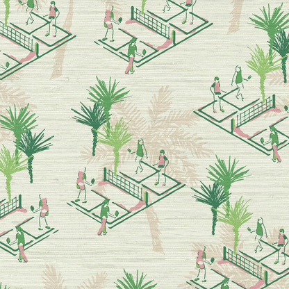 Ace of Pickles Pickleball Toile Wallpaper
