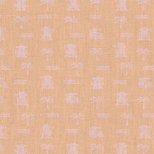 Natural Textured Eco-Friendly Non-toxic High-quality Sustainable practices Sustainability Interior Design Wall covering wallpaper grid seaside coastal seashore waterfront vacation home styling retreat relaxed beach vibes beach cottage shoreline oceanfront nautical tropical ocean waves palm tree lifeguard stand mini print custom interior design beach house sunset orange tangerine coral light pink baby linen