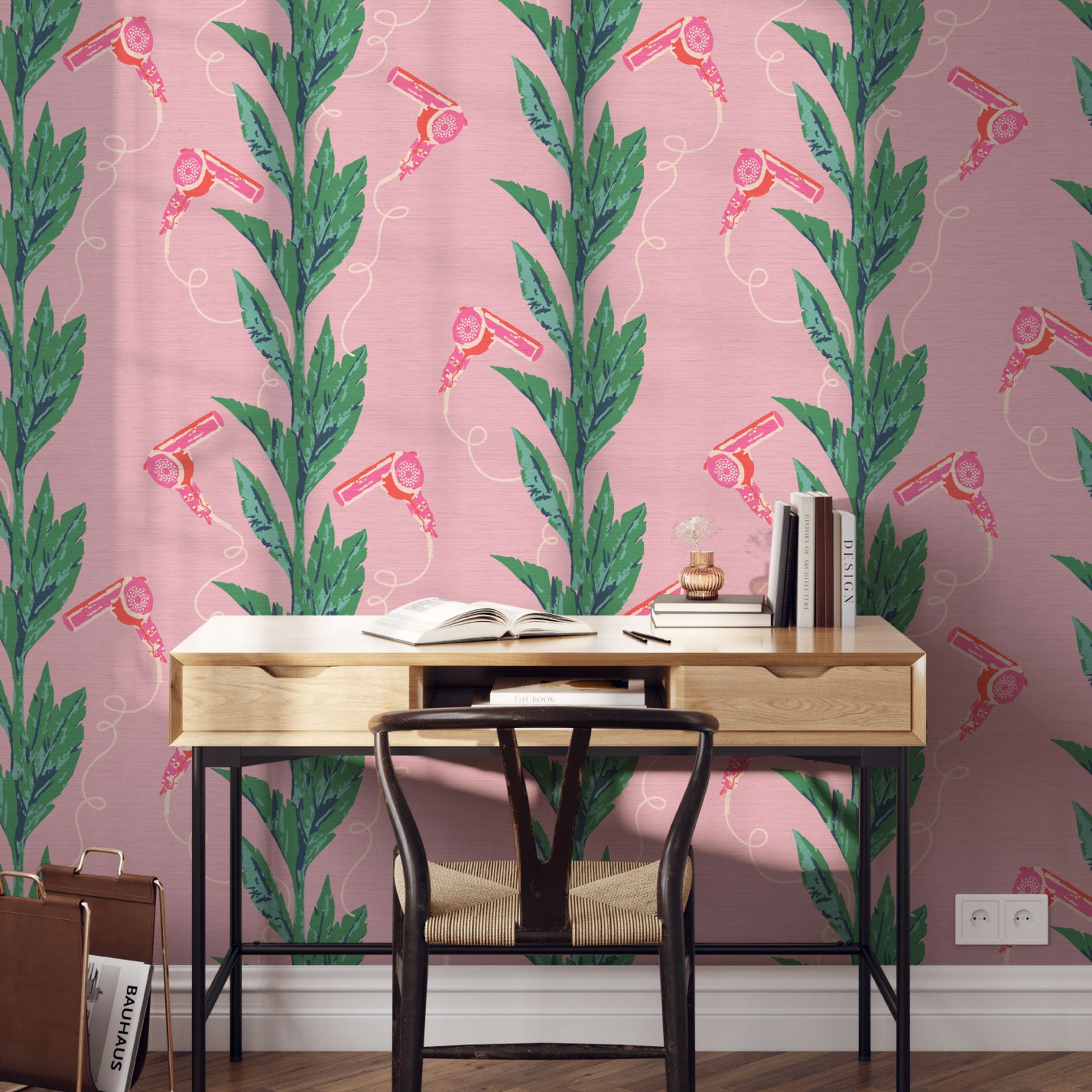 Beauty School Dropout Blowdryer Palm Leaf Wallpaper