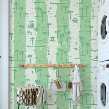 Bernie's Beach Stands Stripe Wallpaper