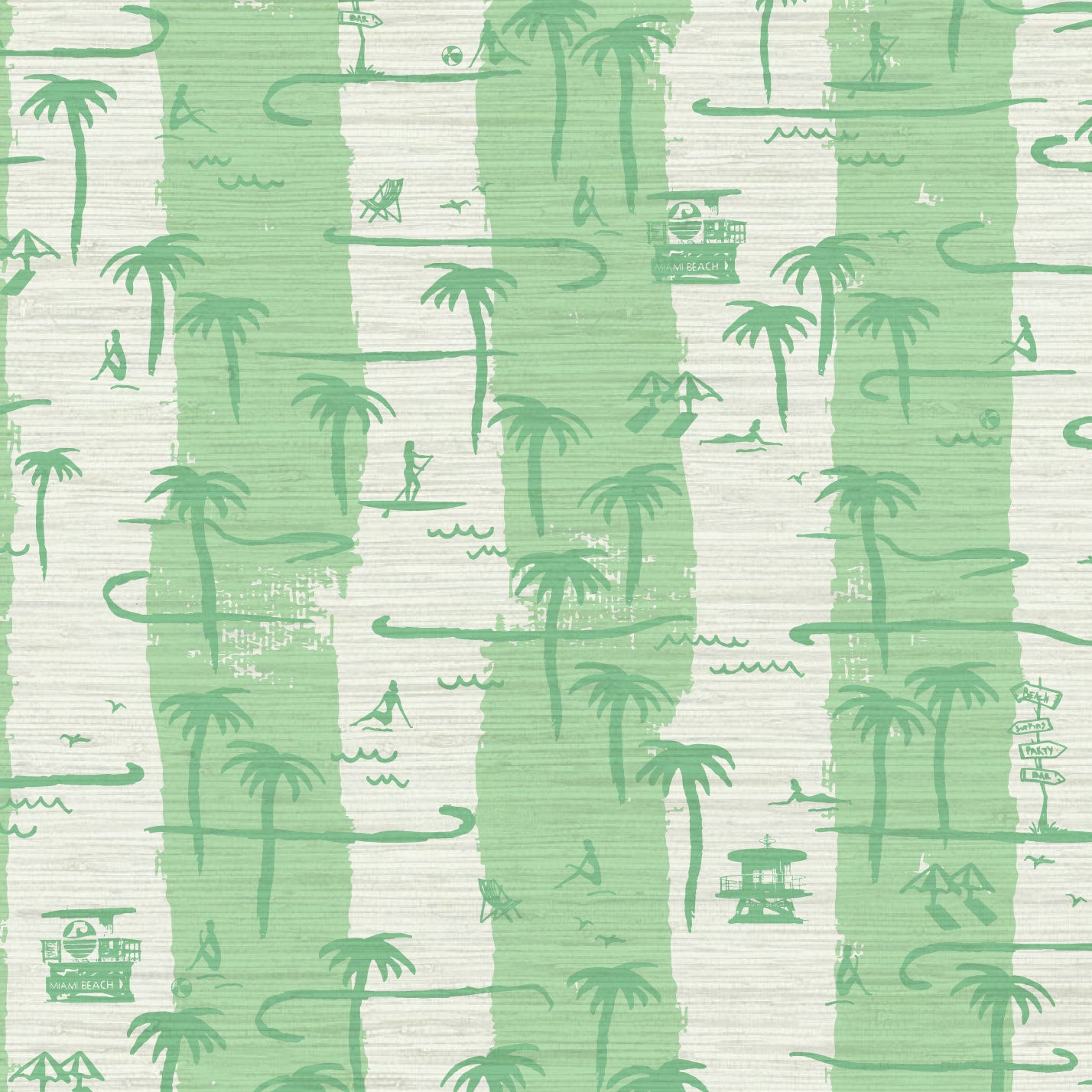 Bernie's Beach Stands Stripe Wallpaper