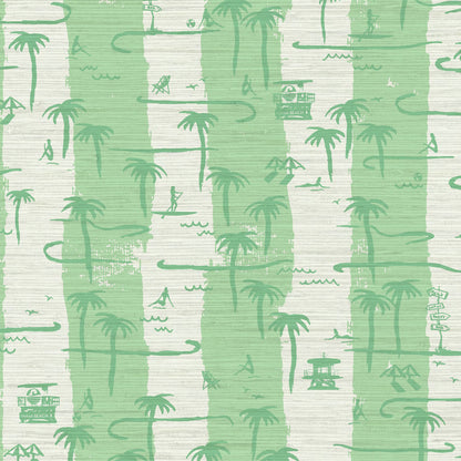 Bernie's Beach Stands Stripe Wallpaper