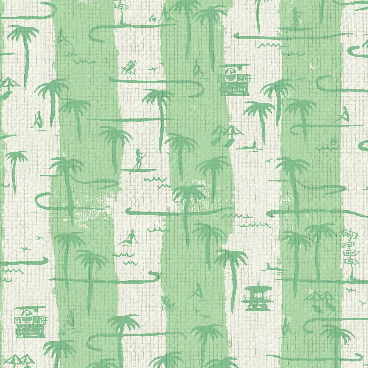 Bernie's Beach Stands Stripe Wallpaper