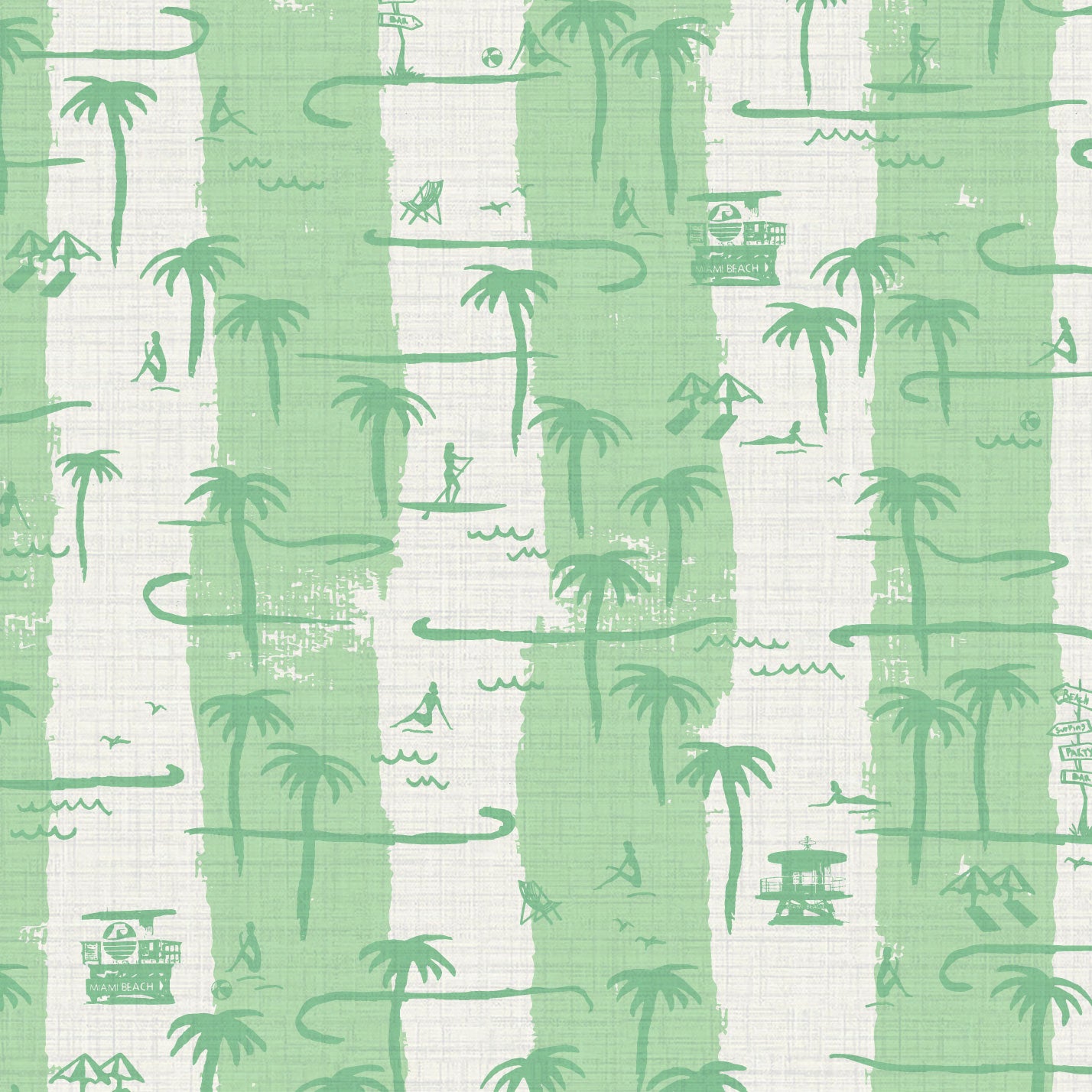 Bernie's Beach Stands Stripe Wallpaper