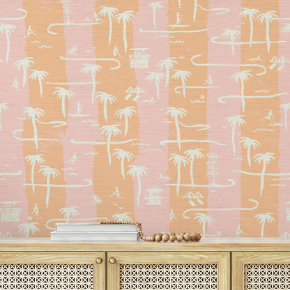 Bernie's Beach Stands Stripe Wallpaper