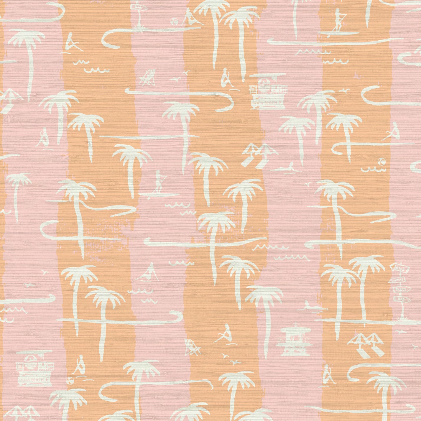 Bernie's Beach Stands Stripe Wallpaper