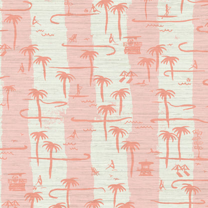 Bernie's Beach Stands Stripe Wallpaper