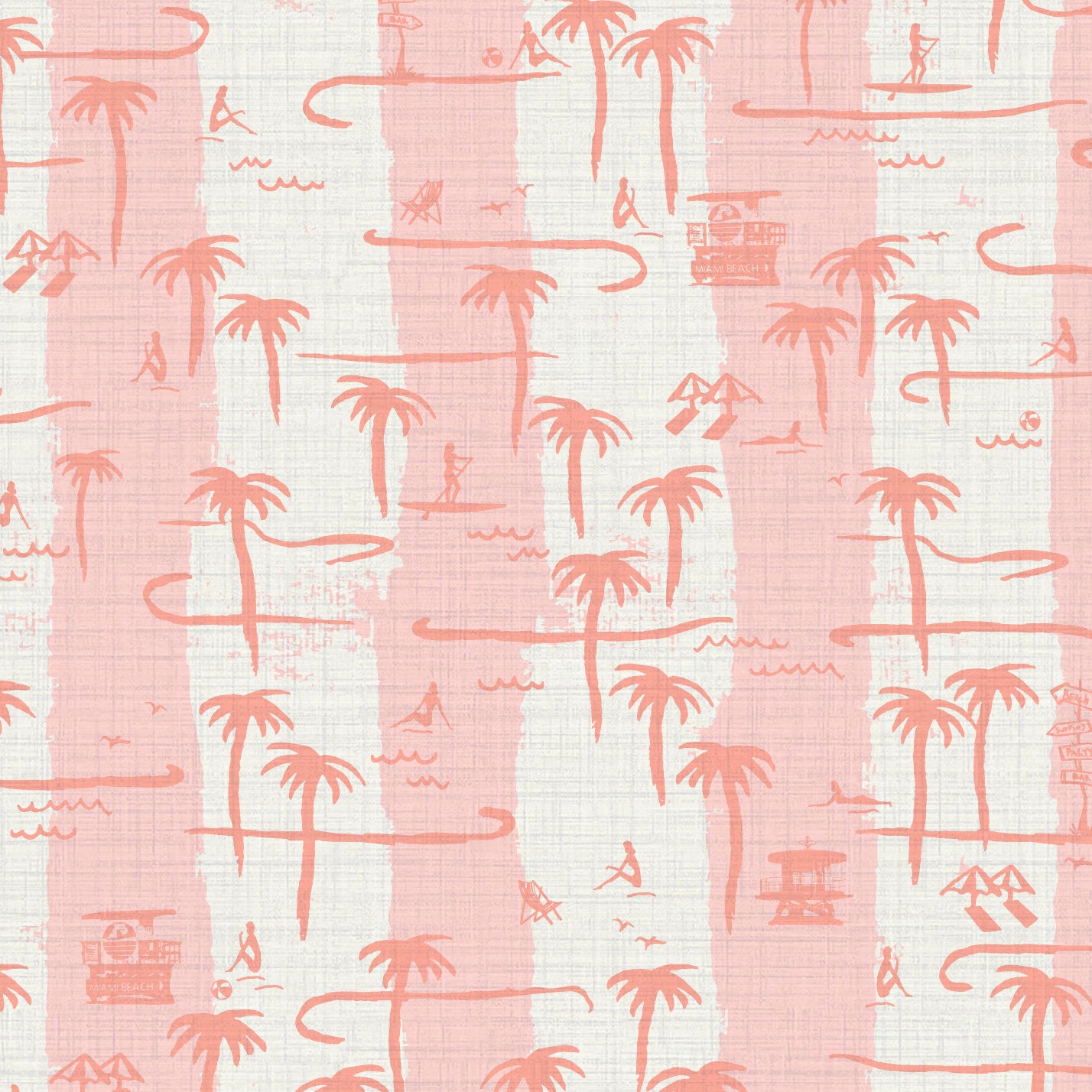 Bernie's Beach Stands Stripe Wallpaper