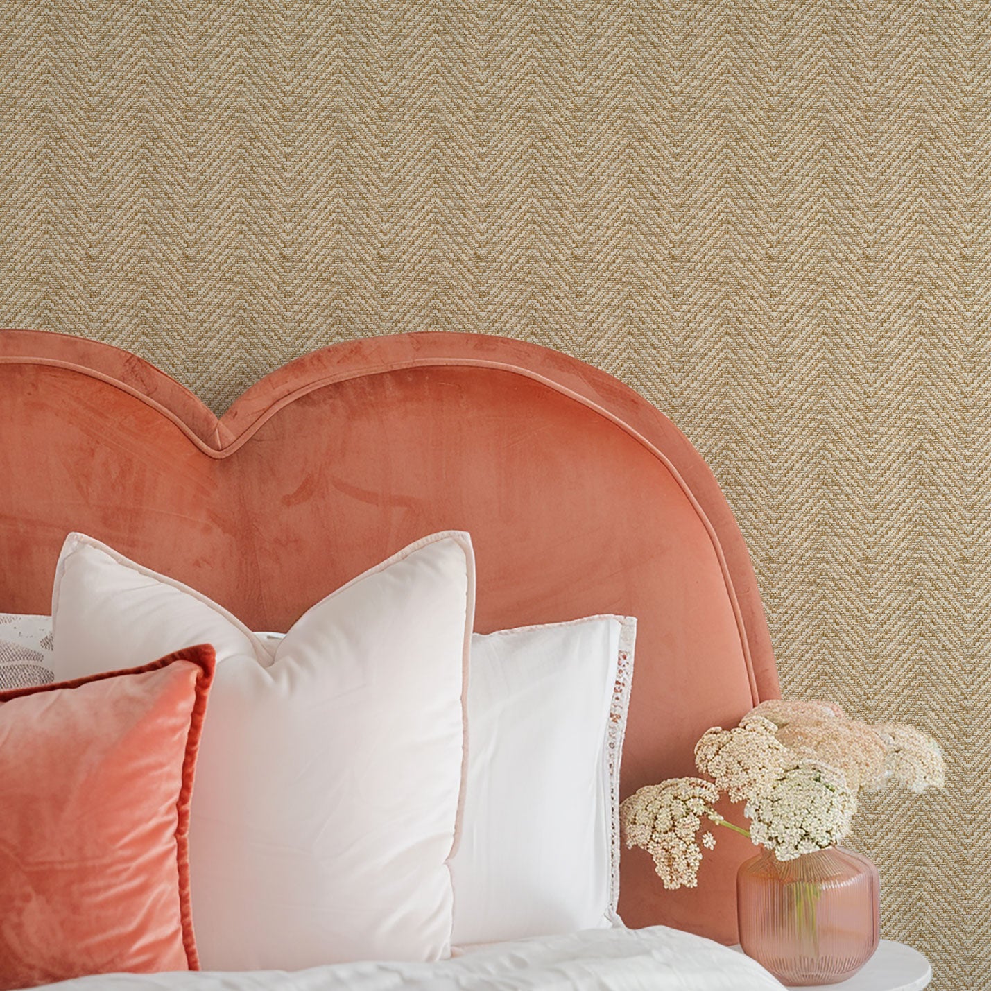 Beyond the Reef Chevron Textured Paperweave Wallpaper