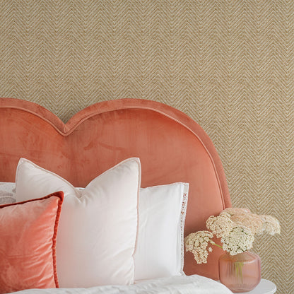 Beyond the Reef Chevron Textured Paperweave Wallpaper