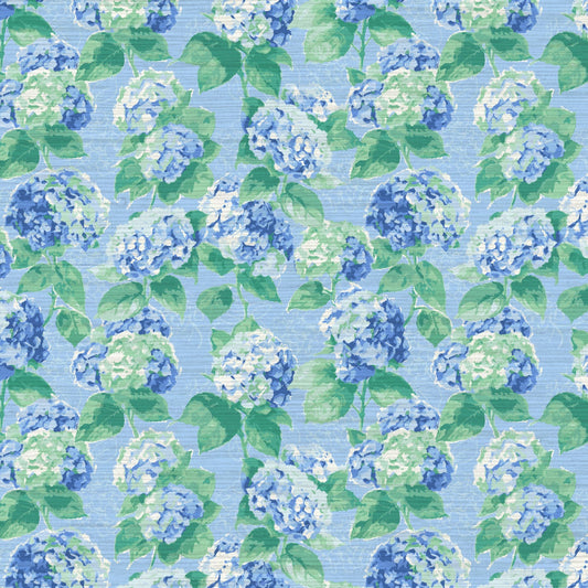 grasscloth paperweave wallpaper Natural Textured Eco-Friendly Non-toxic High-quality  Sustainable Interior Design Bold Custom Tailor-made Retro chic Grand millennial Maximalism  Traditional Dopamine decor coastal garden hydrangea preppy french blue lilac lavender cabana kids cottage seashore feminine girly flower botanical  basketweave basket weave