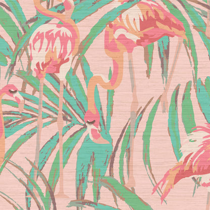 Born This Way Flamingo & Palm Leaf Wallpaper