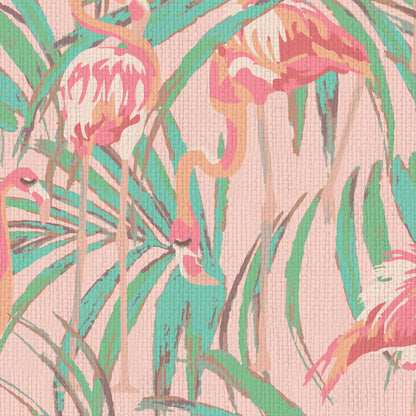 Born This Way Flamingo & Palm Leaf Wallpaper