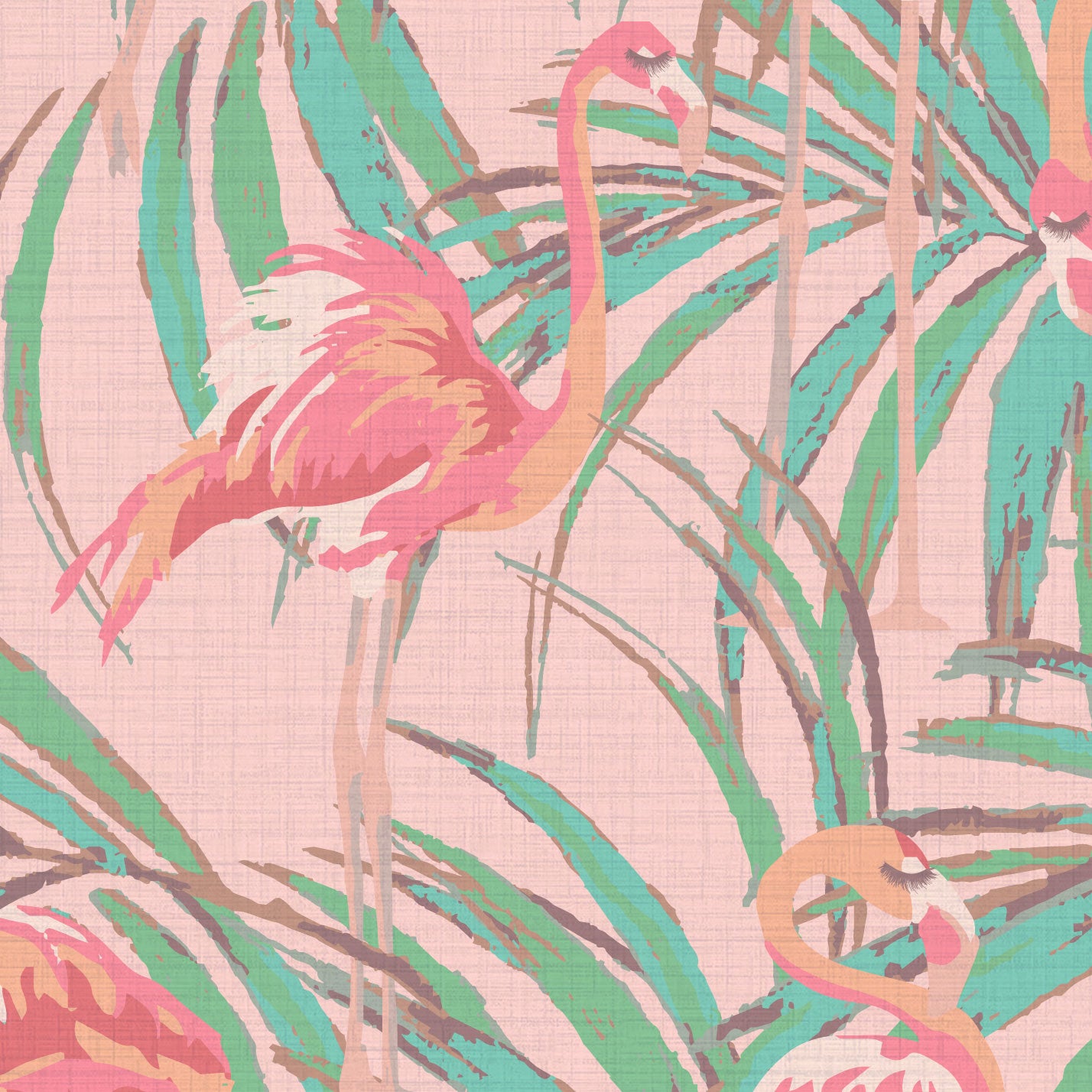 Born This Way Flamingo & Palm Leaf Wallpaper