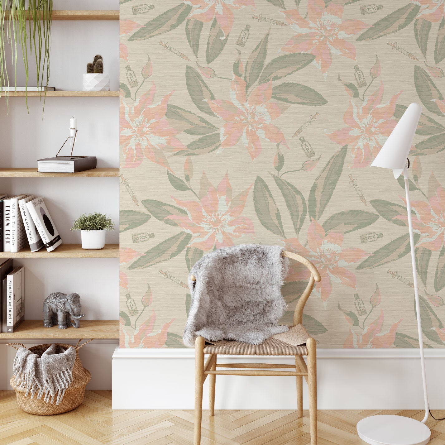 Botox Betty Floral Wallpaper