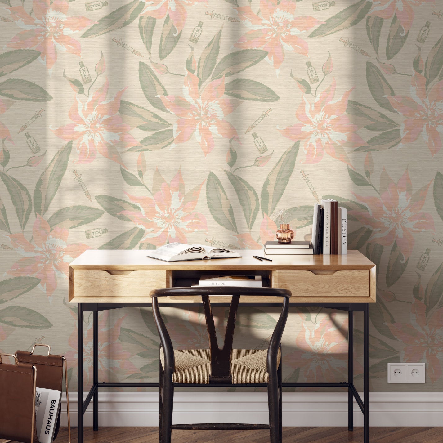 Botox Betty Floral Wallpaper