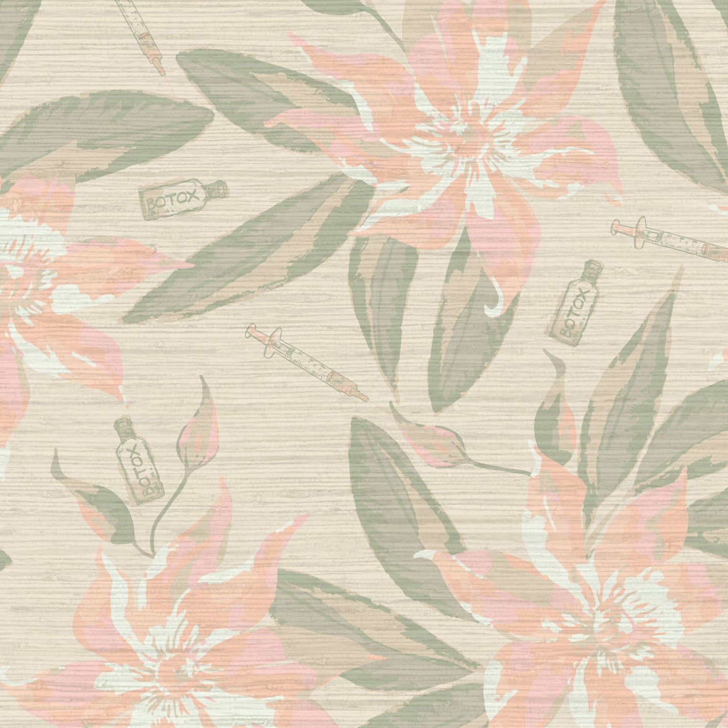 Botox Betty Floral Wallpaper