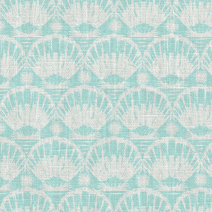 wallpaper seashell horizontal stripe Natural Textured Eco-Friendly Non-toxic High-quality Sustainable practices Sustainability Interior Design Wall covering custom tailor-made retro chic tropical bespoke nature Seaside Coastal Seashore Waterfront Vacation home styling Retreat Relaxed beach vibes Beach cottage Shoreline Oceanfront Nautical pastel subtle green teal white soft linen