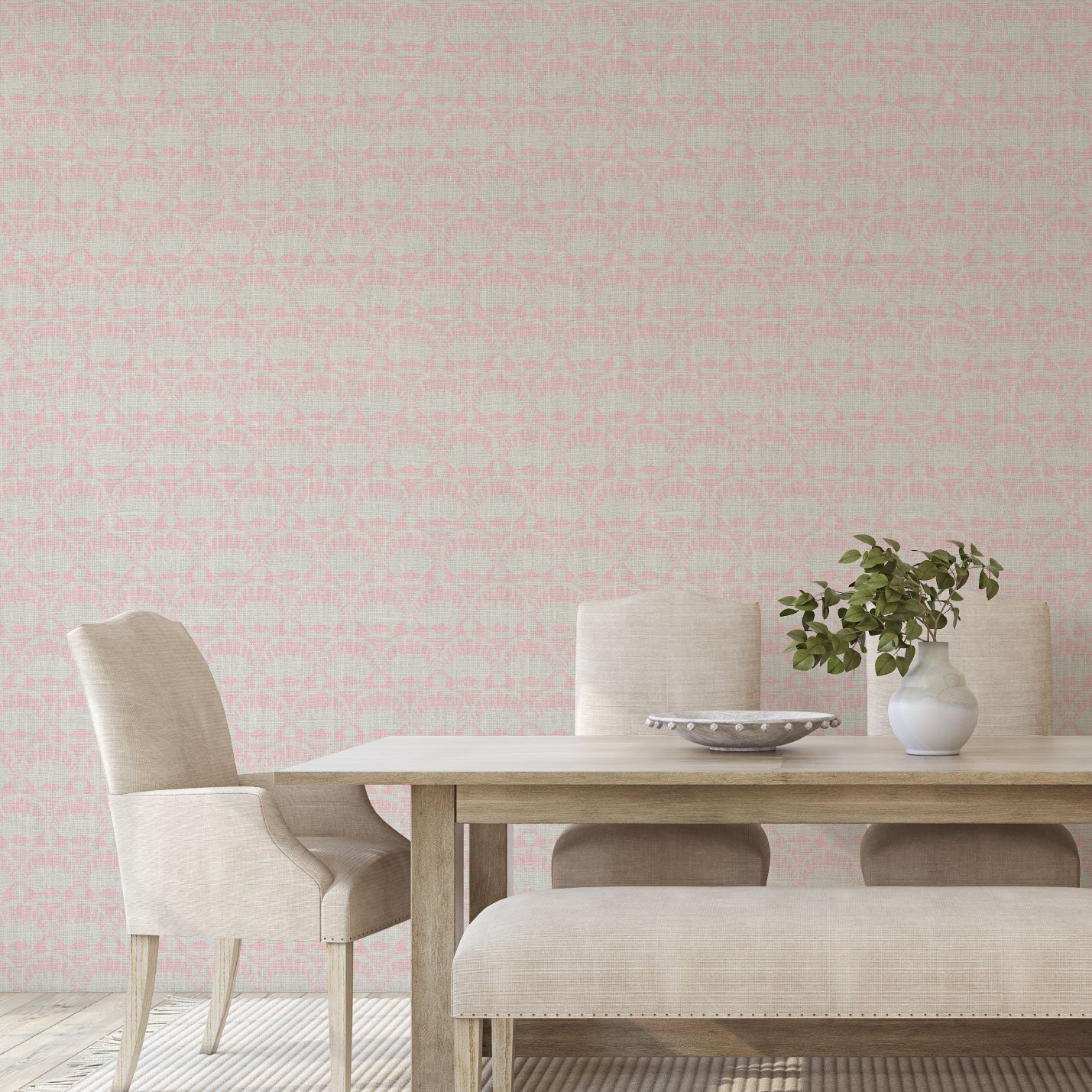 Caribbean Queen Seashell Linen Wallpaper