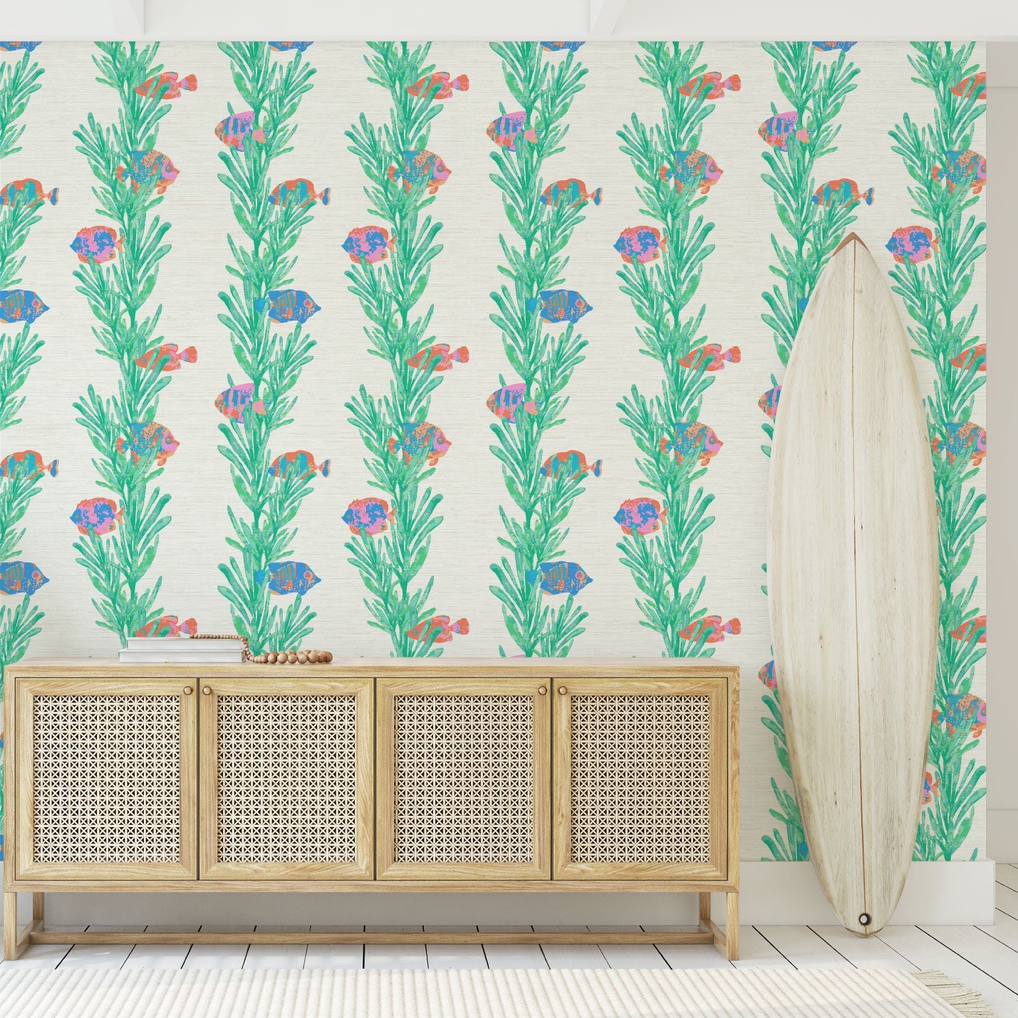 Grasscloth
Paper Weave
wallpaper
Natural
Textured
Eco-Friendly
Non-toxic
High-quality 
Sustainable
Interior Design
Bold
Custom
Tailor-made
Retro chic
Grand millennial
Maximalism 
Traditional
Dopamine decor


Tropical
Jungle
Coastal
Garden
Seaside
Seashore
Waterfront
Retreat
Relaxed beach vibes
Beach cottage
Shoreline
Oceanfront
Nautical
Cabana
preppy
fish
sea
aquatic seaweed
animals
ocean
nature inspired